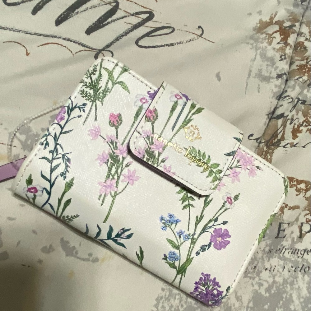 Nanette Lepore Floral Wallet with Purple and Green